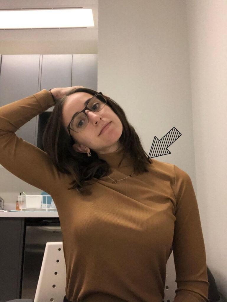 Side neck stretch, ear to shoulder